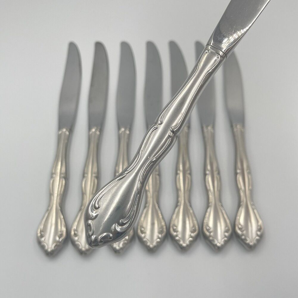 8 QTY Oneida USA CANTATA Dinner Knives Stainless Steel Replacement Flatware 9"